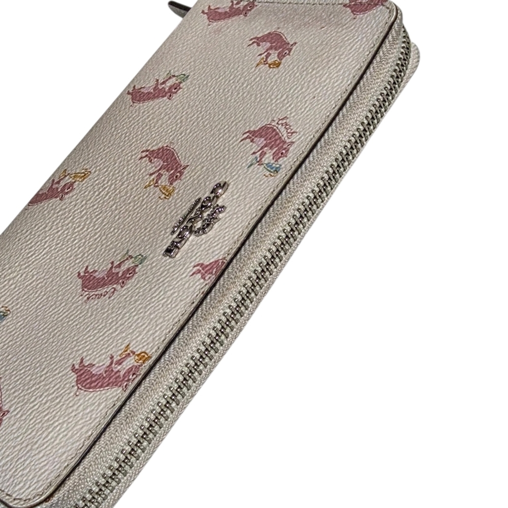 Authentic Coach Party Pig Print Accordion Wallet - Picture 14 of 16